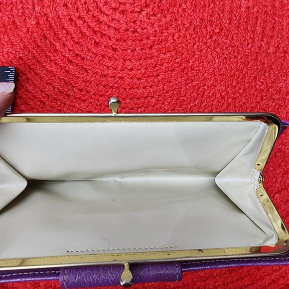 70s Vintage Rolfs Purple Leather Ladies Wallet - Picture 3 of 5
